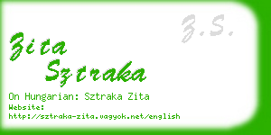 zita sztraka business card